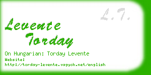 levente torday business card